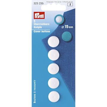 Stoffknöpfe KST 15 mm weiß