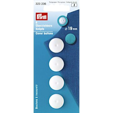 Stoffknöpfe KST 19 mm weiß