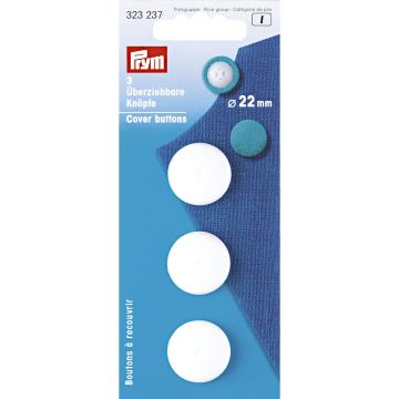 Stoffknöpfe KST 22 mm weiß