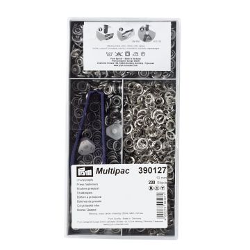 NF-Druckknopf Jersey Zackenring MS 10 mm Silberfarben