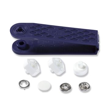 Nähfrei-Druckknopf JERSEY MS Glatte Oberfläche, gelackt, Weiß 12 mm