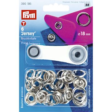 NF-Druckknopf Jersey MS 18 mm Silberfarben