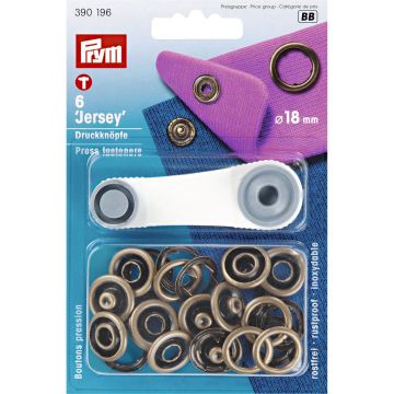 NF-Druckknopf Jersey MS 18 mm Altmessing