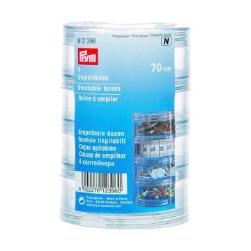 PRYM Stapelbare Dosen groß 70 mm, 4 Stück