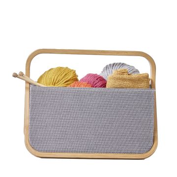 PRYM Fold & Store Aufbewahrungskorb aus Canvas und Bambus 612556