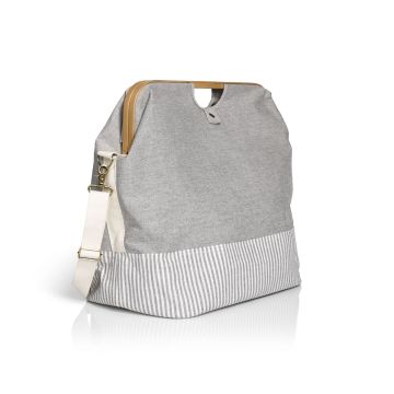 PRYM Store & Travel Canvas- und Bambus-Aufbewahrungstasche M Grau 612561