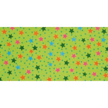 Flickstoff Baumwolle (zum Aufb.) 40x10cm grün/bunte Sterne