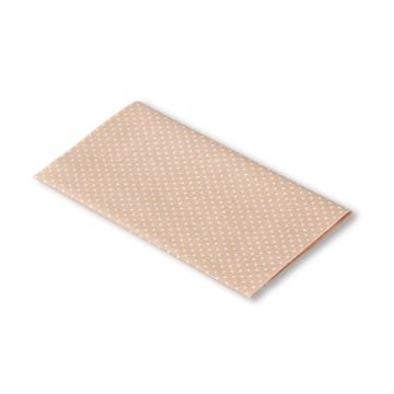 Flickstoff Baumwolle (zum Aufb.) 12x45 cm beige/weiß gepunktet