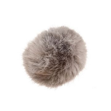 Rico Kunstpelz Pompon Silber Grau, 10 CM