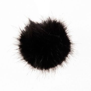 Rico Kunstpelz Pompon Schwarz 10 CM