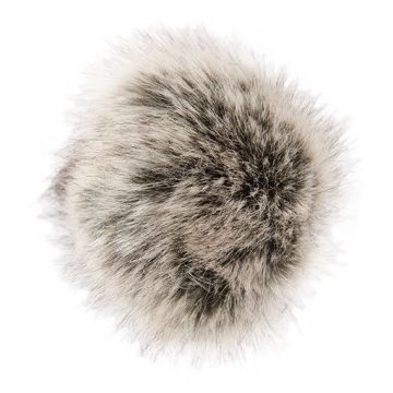 Rico Kunstpelz Pompon Schwarz-Natur, 10 CM