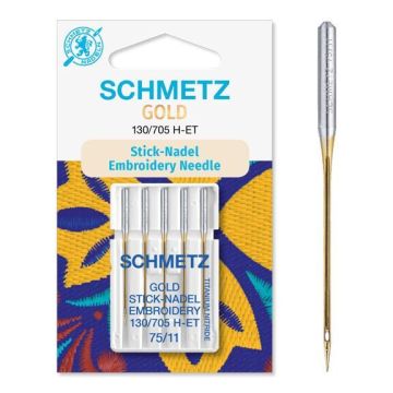 Nähmaschinennadeln Sticknadeln Gold 75