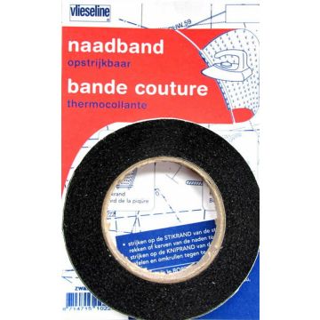 Nahtband 1cm x 12,5m schwarz