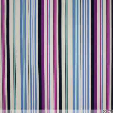 Stretch-Popeline mit blauen Streifen
