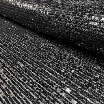 Stretch-Mesh-Paillettenstoff Schwarz