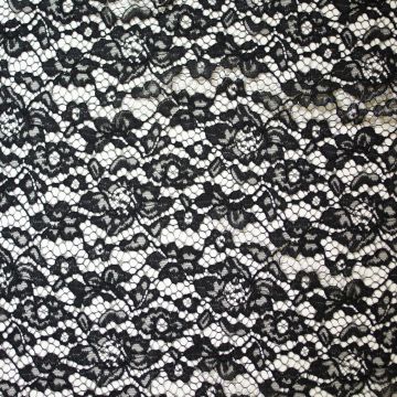 Blumenspitze mit beidseitigem Muschelsaum Schwarz