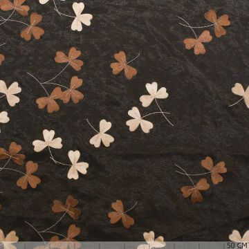 Faling Leeves Organza mit Stickerei Braun