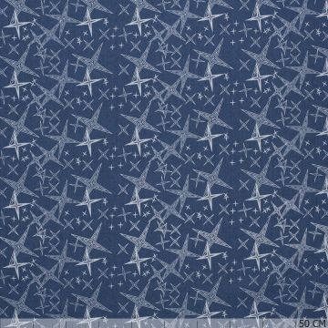 Jeansstoff Stretch Sterne blau