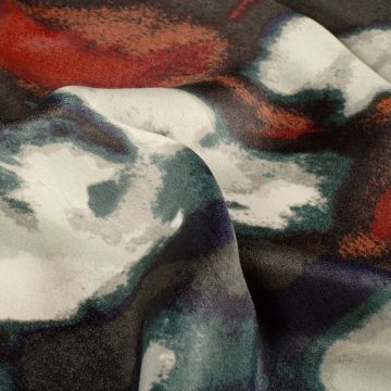 Satin Velvet Abstract Watercolor Petrol