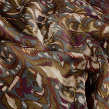 Satinschimmer mit abstraktem Paisleydessin multicolor petrol