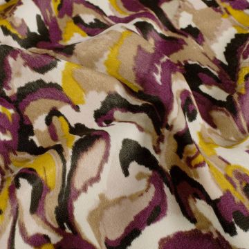 Satin Velvet Abstract Aubergine