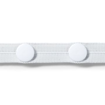 Knopfloch-Elastic mit 3 Knöpfen 12 mm weiß