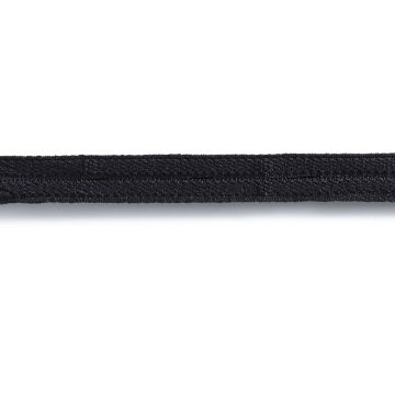 Knopfloch-Elastic Veloursband 15 mm schwarz