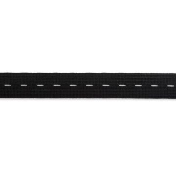 Knopfloch-Elastic gewebt 25 mm schwarz