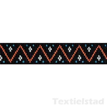 Color Elastic 25 mm Zickzack schwarz