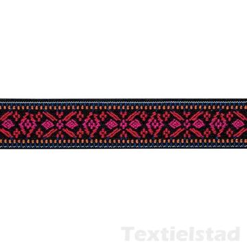 Color Elastic 25 mm Blume rot / fuchsia