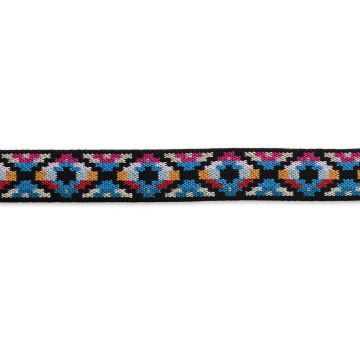 Color Elastic  25 mm ethno blau / fuchsia