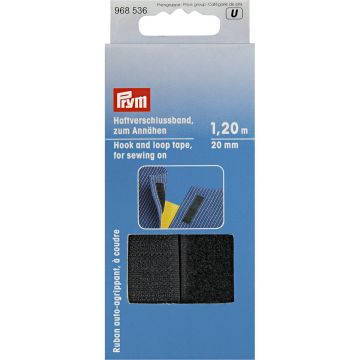 Haftverschlussband zum Annähen 20 mm schwarz