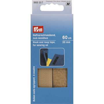 Haftverschlussband zum Annähen 20 mm beige
