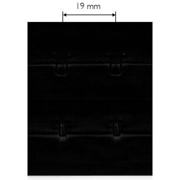Haken- und Augenband mit Abst. 19 mm schwarz
